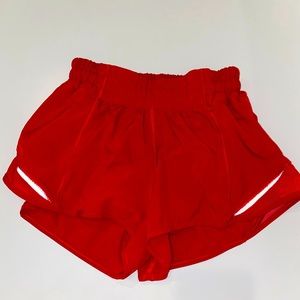 Lululemon low rise red shorts size 0